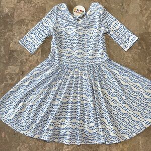 NWT Dot Dot Smile Blue and White Kids Dress Size 5/6 Beach Nautical Theme